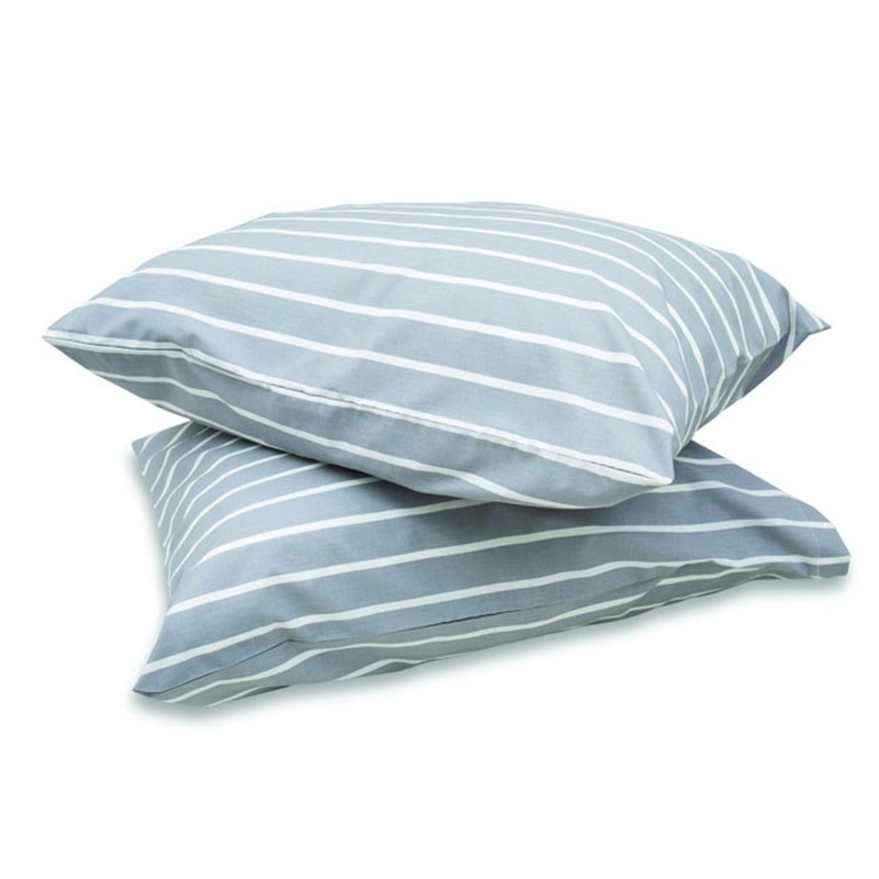 TAIE D'OREILLER X1 73X51 RAYÉ GRIS