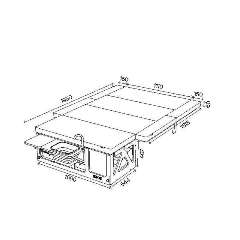 CAMPING-BOX NESTBOX HIKER 100 GRIS - EGOE