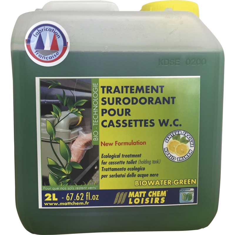 TRAITEMENT SURODORANT POUR CASSETTE WC 2L BIOWATER GREEN