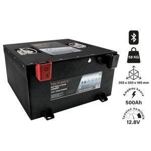 BATTERIE LITHIUM LIFEPO4 12 V 500Ah SOUS LE SIEGE BLUETOOTH TECHFORCE