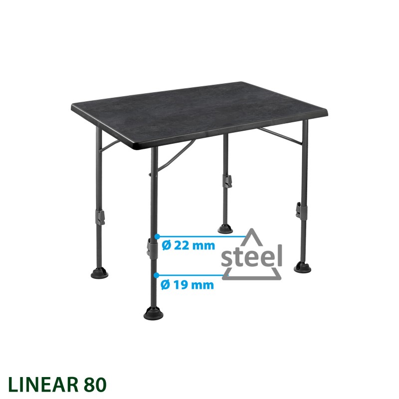 TABLE LINEAR BLACK 80 x 60 x 83 CM - BRUNNER