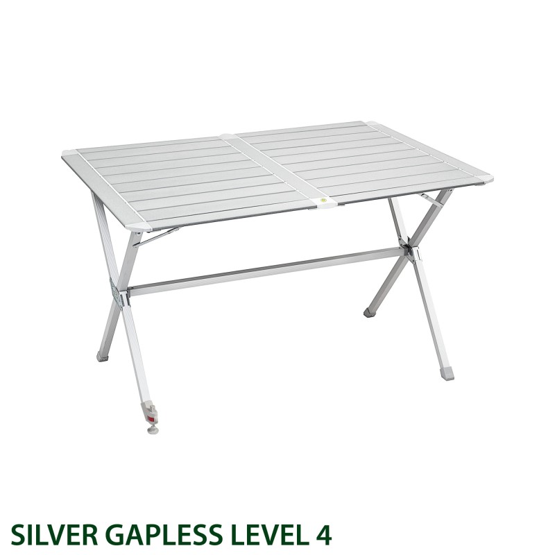 TABLE PLIANTE SILVER GAPLESS LEVEL 4 PLAN ENROULABLE 110 X 71 X 70 CM BRUNNER