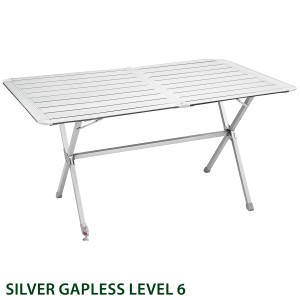 TABLE PLIANTE SILVER GAPLESS LEVEL 6 PLAN ENROULABLE 140 X 81 X 70 CM BRUNNER