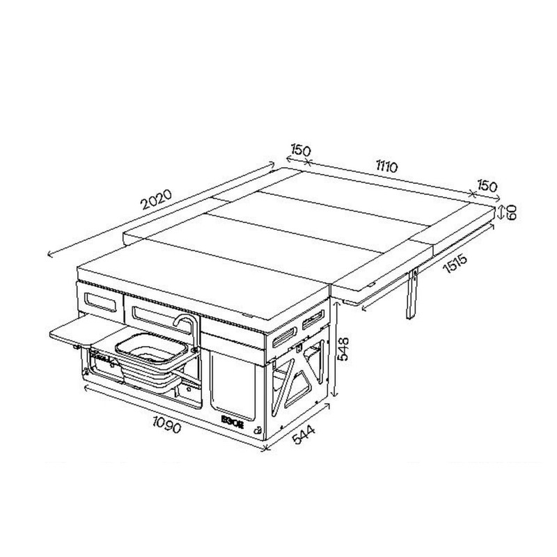 CAMPING-BOX NESTBOX HIKER 410 GRIS - EGOE