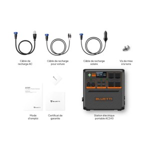 STATION D'ENERGIE PORTABLE EXTENSIBLE AC240P 2400W 1843Wh BLUETTI