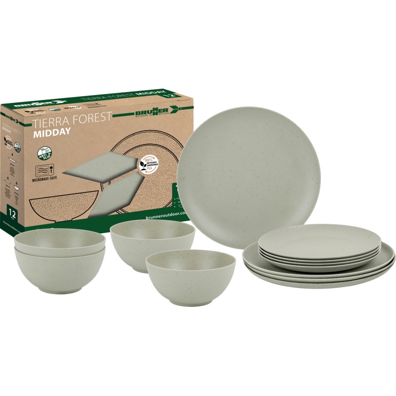 PACK VAISSELLE ÉCOLOGIQUE MIDDAY TIERRA FOREST 12 PIÈCES - BRUNNER