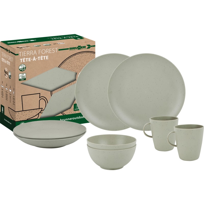 PACK VAISSELLE ÉCOLOGIQUE TÊTE À TÊTE TIERRA FOREST 8 PIÈCES - BRUNNER