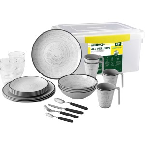 PACK VAISSELLE ALL INCLUSIVE DANS BOX TIVOLI 36 PIÈCES MELAMINE ANTIGLISSE BRUNNER