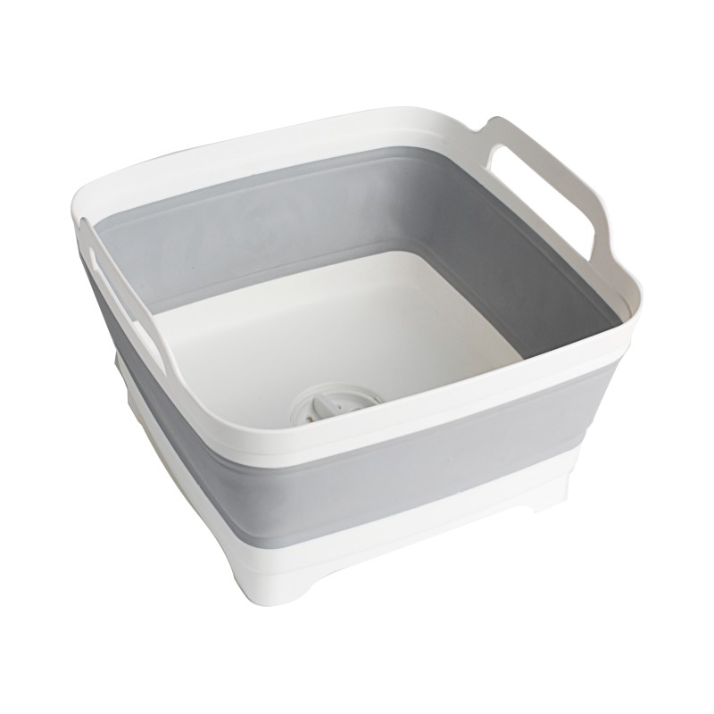 BASSINE PLIABLE CARRE TANQ FOLD-AWAY GRIS BLANC  9 L BRUNNER