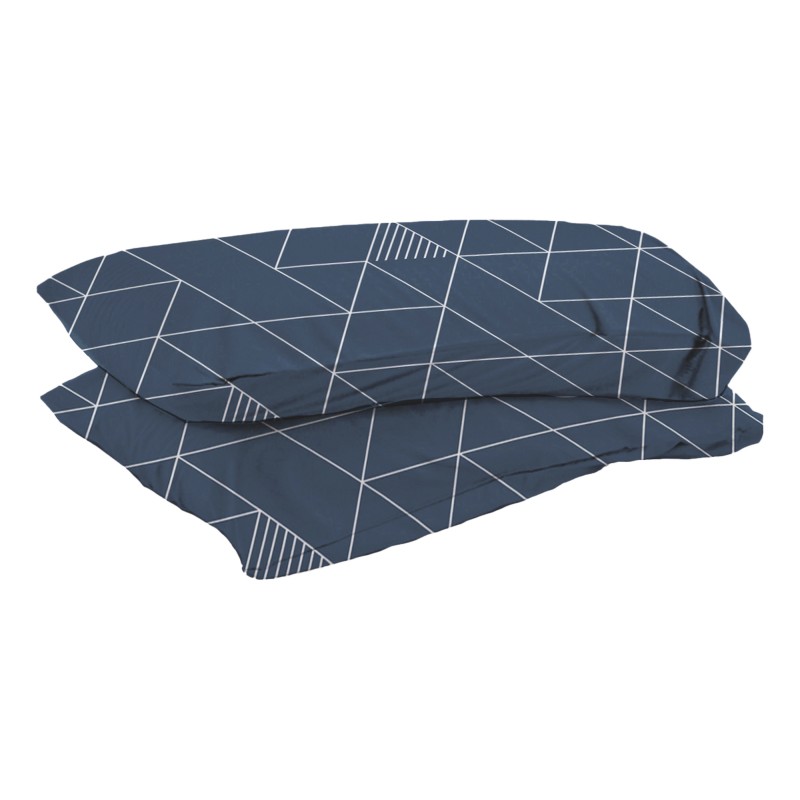 TAIE D'OREILLER X1 73X51 GEO NAVY