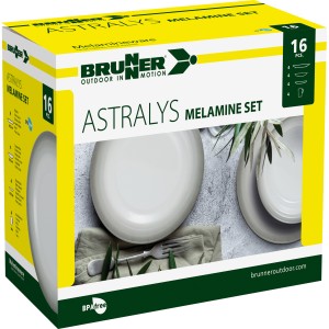 PACK VAISSELLE ASTRALYS 16 PIECES MELAMINE ANTIGLISSE BRUNNER