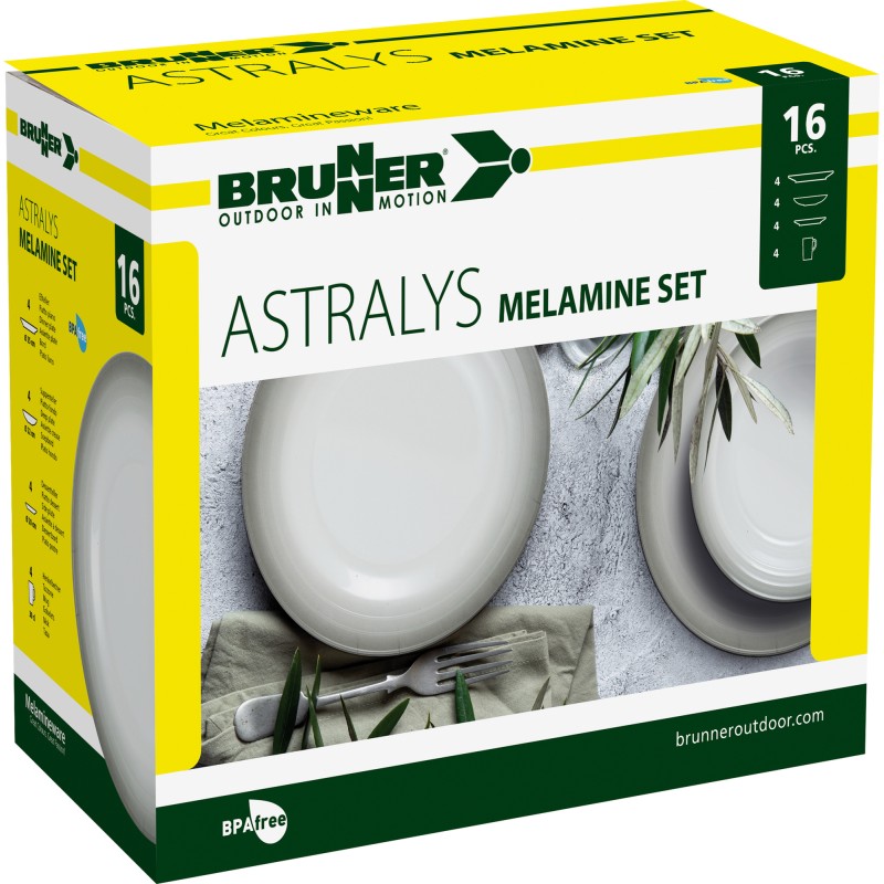PACK VAISSELLE ASTRALYS 16 PIECES MELAMINE ANTIGLISSE BRUNNER