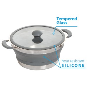 FAITOUT PLIABLE EN SILICONE ET INOX DIAMETRE 20 CM