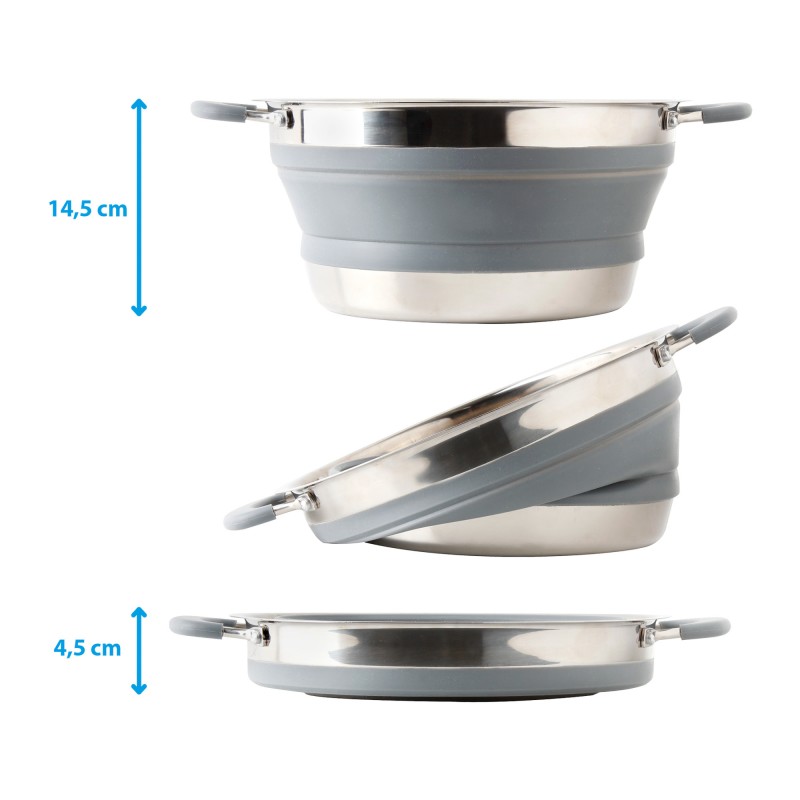 FAITOUT PLIABLE EN SILICONE ET INOX DIAMETRE 24 CM