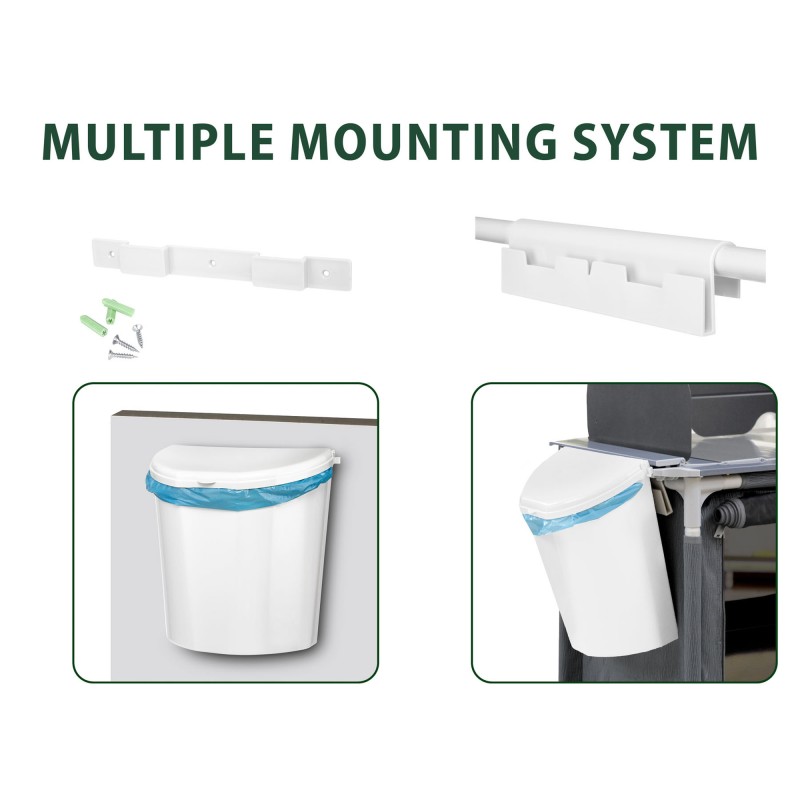 POUBELLE PORTE 10L BLANCHE