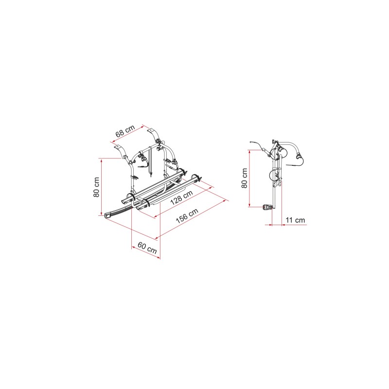 PORTE-VÉLOS FORD CUSTOM NUGGET PLUS DEEP BLACK - FIAMMA