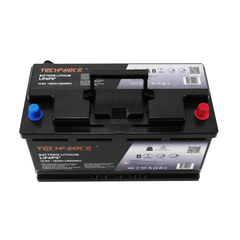 BATTERIE LITHIUM LIFEPO4 12 V 150Ah BLUETOOTH TECHFORCE