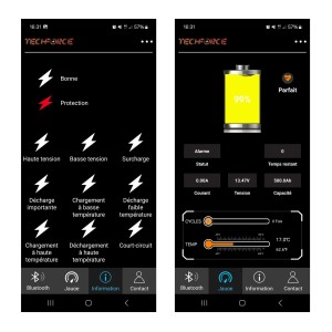 BATTERIE LITHIUM LIFEPO4 12 V 200Ah SOUS LE SIEGE BLUETOOTH TECHFORCE