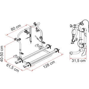 PORTE VELO L80 EMBOUTS NOIRS