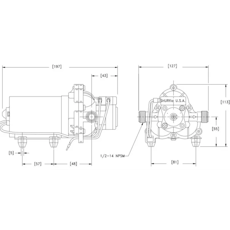 POMPE SHURFLO 10L/MN - 12V - 30 PSI