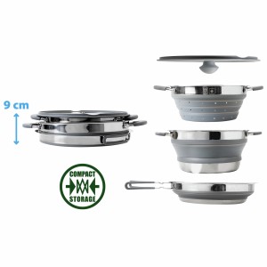 KIT FAITOUT POELE ET PASSOIRE PLIABLE EN SILICONE