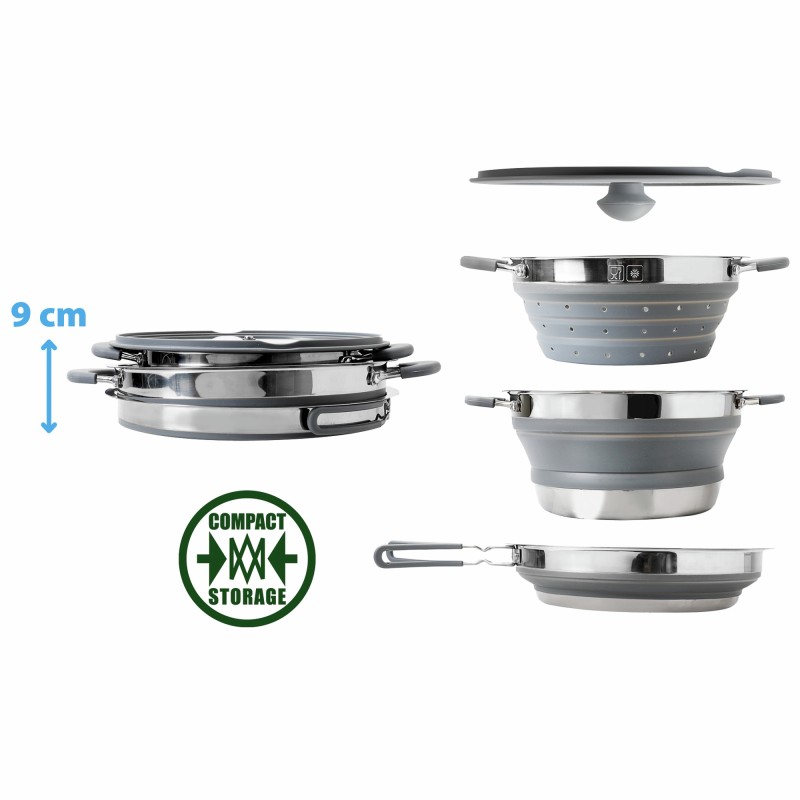 KIT FAITOUT POELE ET PASSOIRE PLIABLE EN SILICONE